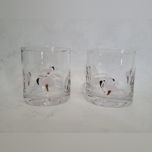Viral Icon Drinking Glasses - Flamingo Icons Set of Two (2) - Picture 4 of 8